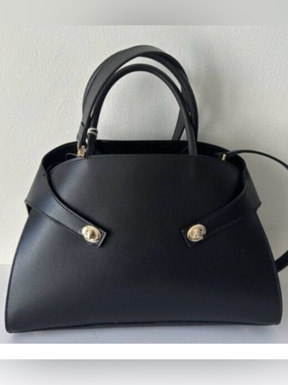 Anna Paola Annie Handbag Genuine Leather Italy Black